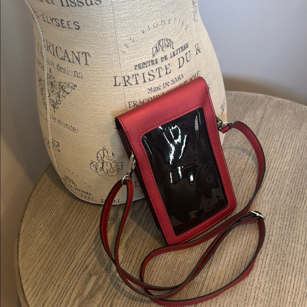 Save the girls Red Crossbody Phone Bag pre owned